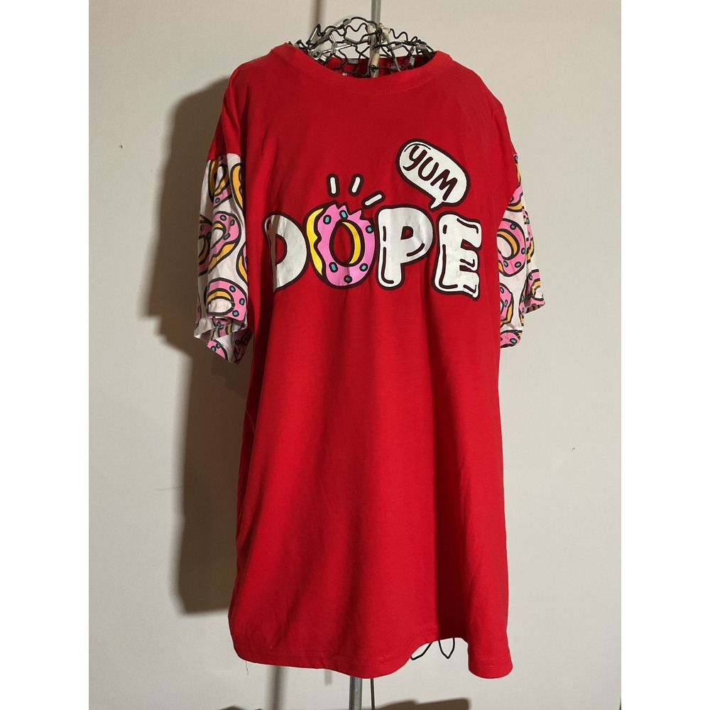 Fresh Laundry‎ Dope Donut Graphic T-Shirt Red Pink XL Streetwear Tee